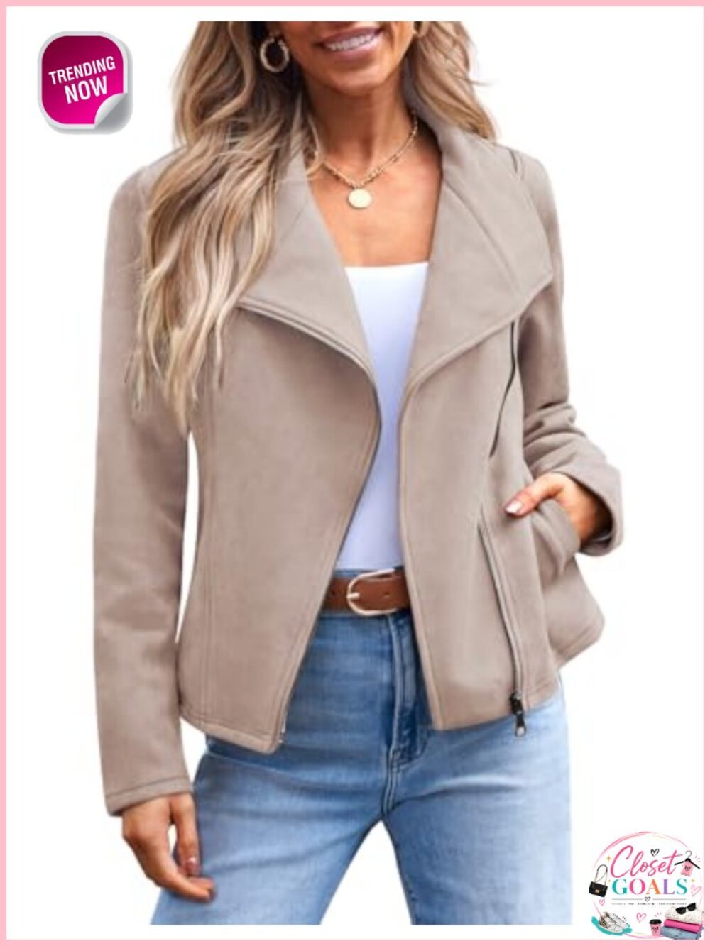 Faux Suede Leather Lightweight Fall Jacket Loose Moto Car Coat